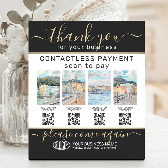 Expositor En L Cargar 4 imágenes de productos, códigos QR y logot (Subido por el creador)