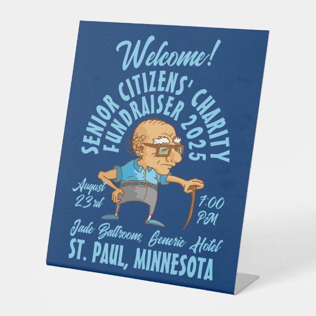 Expositor En L Caridad de adultos mayores de estilo retro (Anverso)