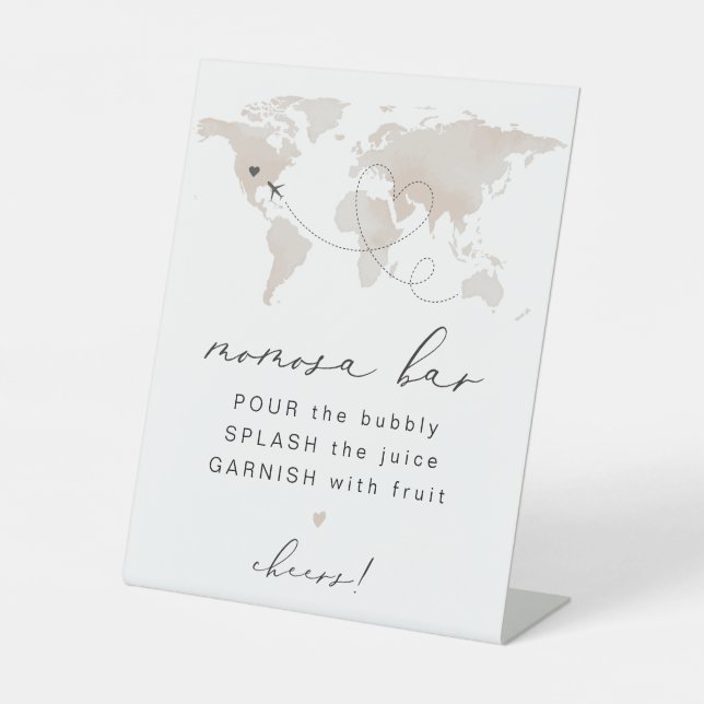 Expositor En L CARMEN Viajes Tema Baby Shower Momosa Bar Rótulo (Anverso)