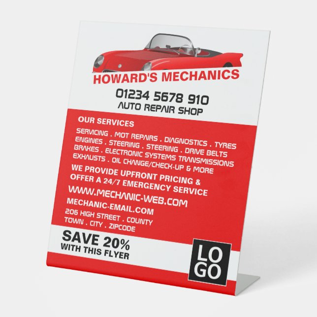 Expositor En L Carro deportivo, mecánica automática y publicidad  (Anverso)