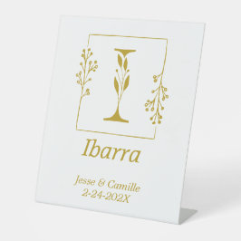 Expositor En L Carta Botánica Moderna en Oro I Boda