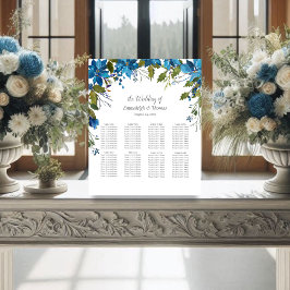 Expositor En L Carta de los invitados Poinsettia Floral Turquesa