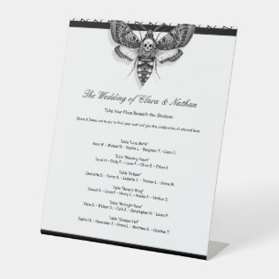 Expositor En L Cartas de Asientos de Boda Góticas Elegantes en Bl