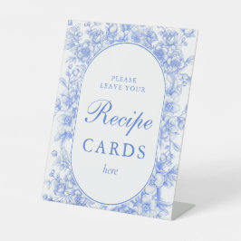 Expositor En L Cartas de recetas azules sobre algo floral victori