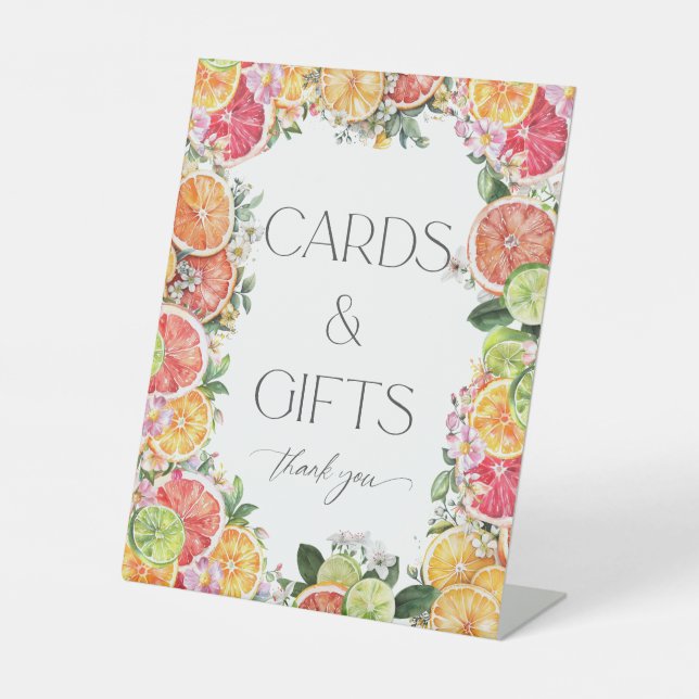 Expositor En L Cartas de recetas para la ducha de novia Citrus (Anverso)