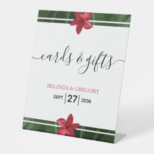 Expositor En L Cartas y regalos de boda de Plumeria Roja Frangipa