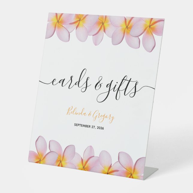Expositor En L Cartas y regalos de boda de Plumeria Rosada Frangi (Anverso)
