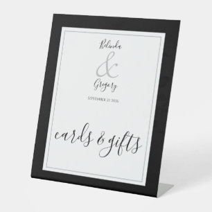 Expositor En L Cartas y regalos de la boda blanca y negra monogra