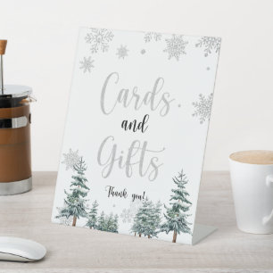 Expositor En L Cartas y regalos purpurina de plata señalización d