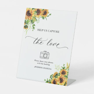 Expositor En L Cartel de ayuda de girasoles para capturar el amor