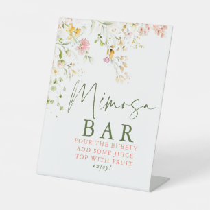 Expositor En L Cartel de Bar Mimosa de Pradera de Verano de Flore