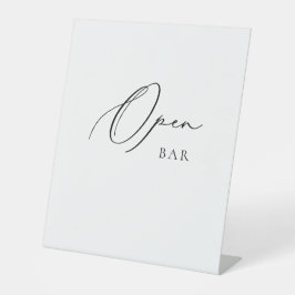 Expositor En L Cartel de barra abierta de boda Letra minimalista 