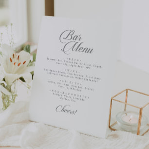 Expositor En L Cartel de barra de boda con caligrafía clásica chi