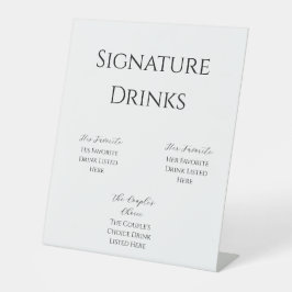 Expositor En L Cartel de barra de boda minimalista | Negro modern