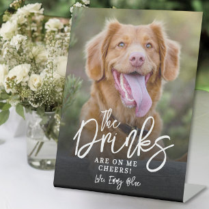 Expositor En L Cartel de barra de bodas con foto de perro mascota