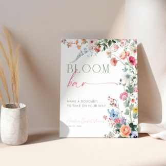Expositor En L Cartel de barra de floración de flores silvestres