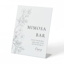 Cartel de barra de mimosa floral minimalista