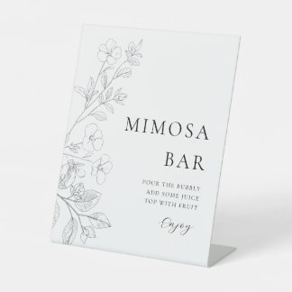 Expositor En L Cartel de barra de mimosa floral minimalista