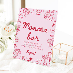 Expositor En L Cartel de barra de Mimosa para baby shower de mano
