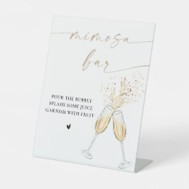 Expositor En L Cartel de barra de mimosa para desayuno nupcial mo