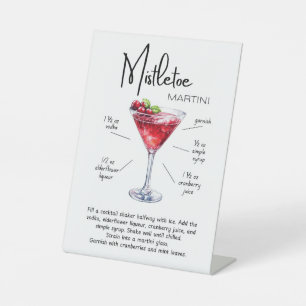 Expositor En L Cartel de barra de Mistletoe Martini para fiestas 