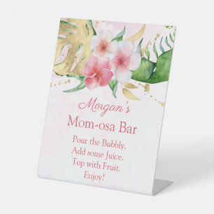 Expositor En L Cartel de barra de Momosa para Baby Shower Floral 