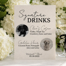 Cartel de Bebidas Destacadas de Boda de Dos Perros