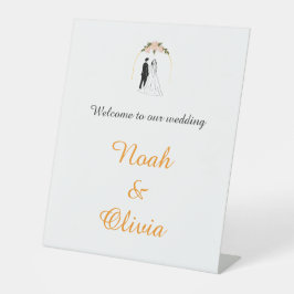 Expositor En L Cartel de bienvenida de boda con letra minimalista
