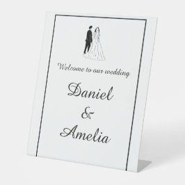 Expositor En L Cartel de bienvenida de boda minimalista en negro