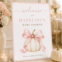 Expositor En L Cartel de bienvenida para baby shower de calabaza 