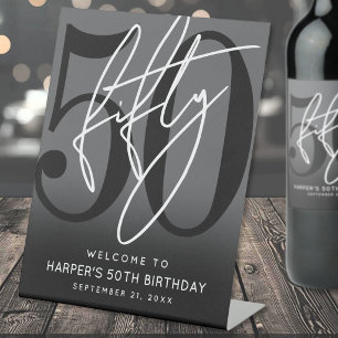 Expositor En L Cartel de bienvenida para fiesta de cumpleaños núm