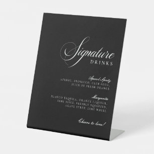 Expositor En L Cartel de Bodas de Bebidas Clásicas con Firma de M