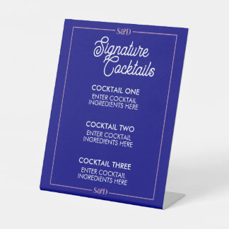 Expositor En L Cartel de Cóctel de Firma para Boda Minimalista Mo