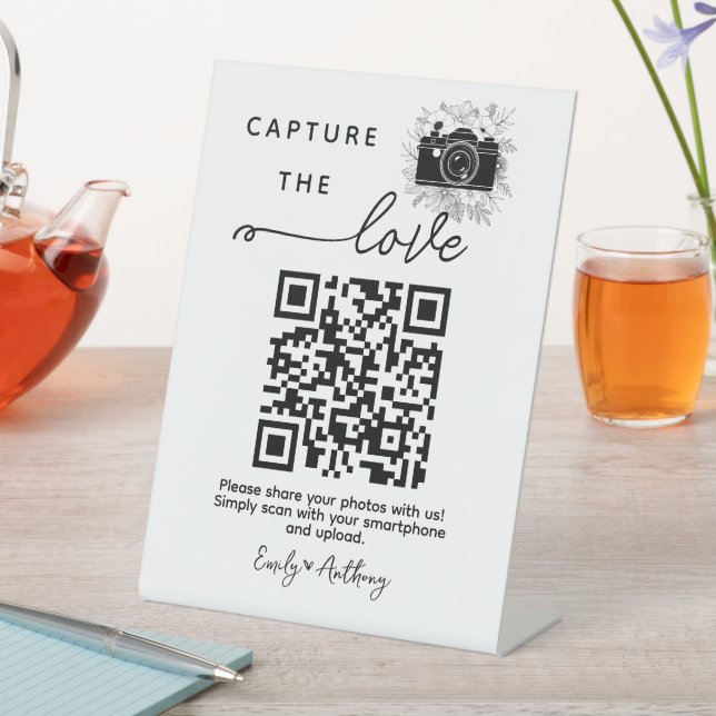 Expositor En L Cartel de código QR para compartir fotos de boda ' (In Situ)