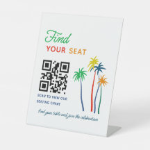 Cartel de código QR para encontrar tu asiento en u