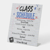 Cartel de Horario de Clase | Fiesta de Regreso a C