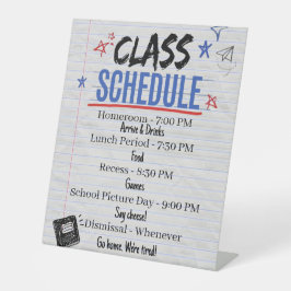 Expositor En L Cartel de Horario de Clase | Fiesta de Regreso a C