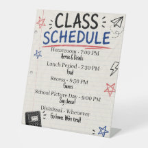 Cartel de Horario de Clases para Fiesta de Regreso