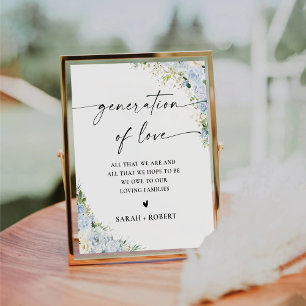 Expositor En L Cartel de la Generación del Amor Floral Azul Polvo
