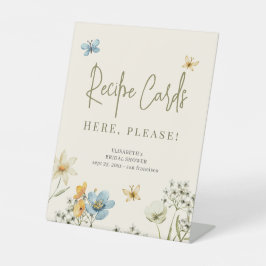 Expositor En L Cartel de la receta de la ducha de novia con flore