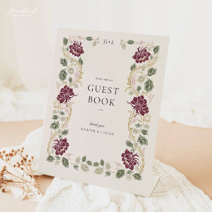 Expositor En L Cartel de libro de invitados de boda Art Nouveau d