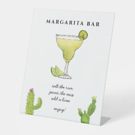 Expositor En L Cartel de Margarita Bar para bodas y eventos