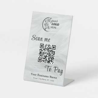 Expositor En L Cartel de mesa de negocio de pago con código QR pa