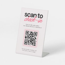 Expositor En L Cartel de mesa de negocios con código QR para chec