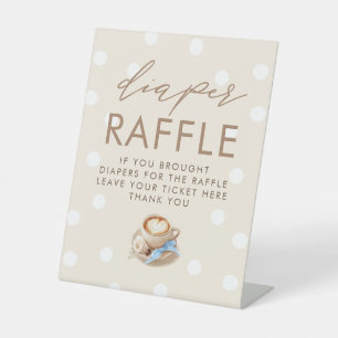 Expositor En L Cartel de mesa para baby shower: Rifa de pañales d