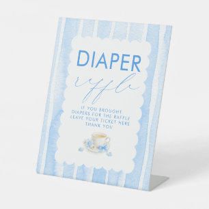 Expositor En L Cartel de mesa para rifa de pañales Niño Baby Show