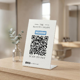 Expositor En L Cartel de pago con código QR minimalista para Salo