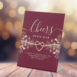 Expositor En L Cartel de pedestal de barra abierta para boda rúst