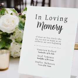 Expositor En L Cartel de pedestal de boda sencilla en memoria amo