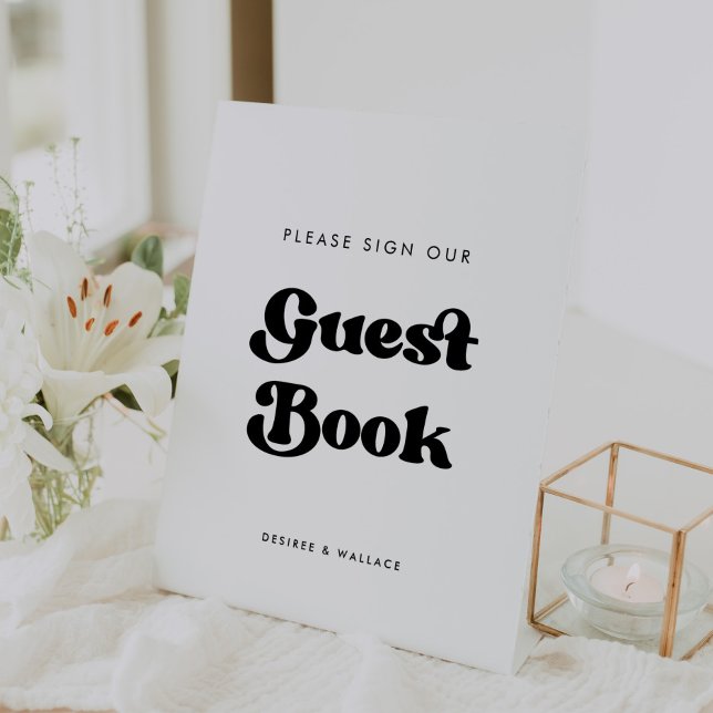 Expositor En L Cartel de pedestal elegante retro para firmar nues (Subido por el creador)